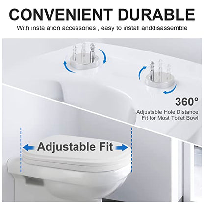 YNR Toilet Seat with Slow Close Hinges, Standard Elongated Toilet Seat with Non-slip Seat Bumpers, Easy to Install & Clean, Heavy Duty PP Material, Fits All Toilet Brands (Y7) - color: Y7