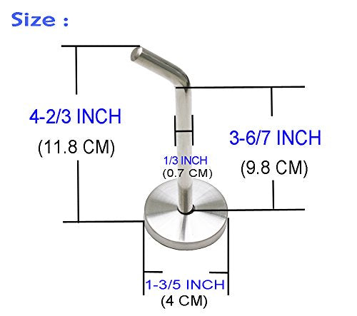 Brushed Stainless Steel Single Heavy Duty Long Coat Hook Robe Hanger Wall Mount Hook, Fit for Kitchen,Bedroom,Living Room, Bathroom,Closets and Garage Storage (4-2/3", 2 PCS) - size: 4-2/3" , 2 PCS