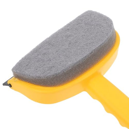SHERCHPRY Mini Silicone Bathroom Squeegee Water Wiper for Shower Glass Doors and Mirrors, Compact Yellow Window Cleaner with Portable Handheld Design for Sink and Car Mirror Cleaning