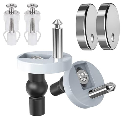 Toilet Seat Hinge Bolts Kit Quick Release Top Hinge Fixings Expanding Rubber Toilet Seat Replacement Parts for Home Bathroom 2 Pcs - size: One Size