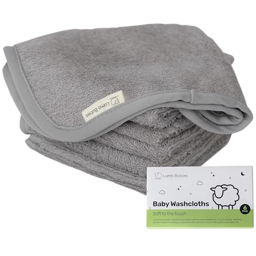 Bamboo Baby Washcloths for Newborns, Soft and Absorbent Baby Wash Cloths Made with Bamboo Viscose, Gentle Infant Bath Cloths for Face, Hands and Body, Durable, Lightweight and Easy-to-Wash, Grey - color: Grey