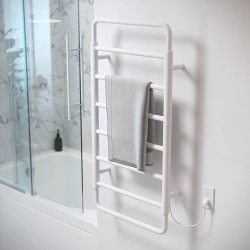 Swiss Madison Ivy 8-Bar Electric Towel Warmer Heated Towel Racks for Bathroom in Matte White - color: White