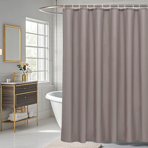 AooHome Standard Size Shower Curtain, Polyester Durable Solid Shower Curtain for Hotel with Hooks, Weighted Hem, Waterproof, Chocolate, 72x72 Inch - color: Chocolate, size: 72"W x 72"L (Pack of 1)