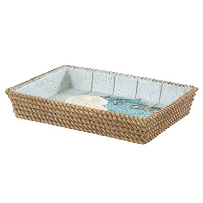 Avanti Linens - Soap Dish, Guest Bathroom Essentials, Coastal Home Decor (Beachcomber Collection) - size: 6.5" x 4.6" x 0.9"