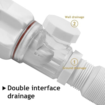 Bathroom White Sink Drain Kit, with Flexible Expandable P-Trap Sink Drain Pipe, Fits 1-1/4",1-1/2" and 2'' Drain Hole, Built-in Anti-Clogging Stopper, Anti-Odor Without Overflow - color: White Without Overflow, style: 1 Pack