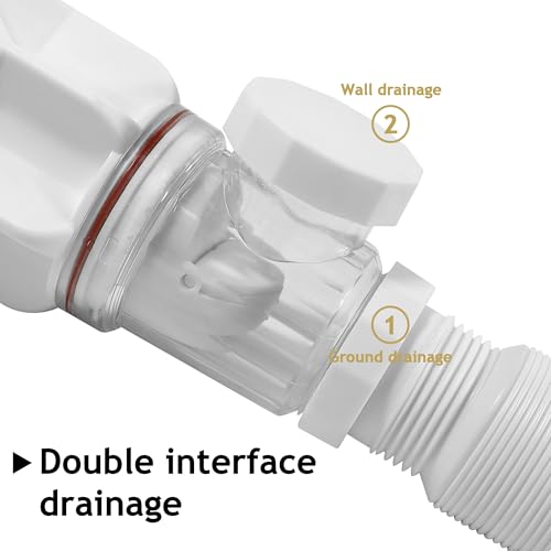 Bathroom White 2 Pack Sink Drain Kit, with Flexible Expandable P-Trap Sink Drain Pipe, Fits 1-1/4",1-1/2" and 2'' Drain Hole, Built-in Anti-Clogging Stopper, Anti-Odor Without Overflow - color: White Without Overflow, style: 2 Pack