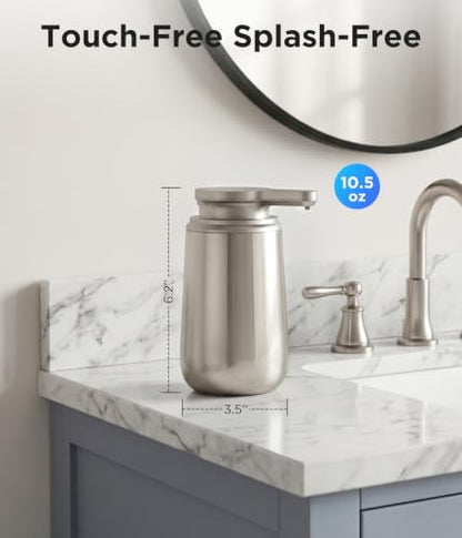 Newise Automatic Liquid Soap Dispenser Touchless - 10.5 Oz, Stainless Steel | 2 Adjustable Dispensing Modes, Self-Cleaning, Rechargeable Dish and Hand Soap Dispenser for Kitchen and Bathroom Countertop - size: Liquid