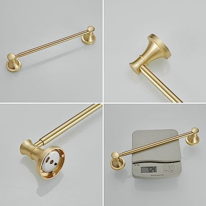 Towel Racks for Bathroom Wall Mounted Bath Towel Bar Brushed Gold | Adjustable 16-26 In, Wall Mounted Towel Holder, Stainless Steel, Rustproof, Towel Bar Rod Hanger Hardware Accessories Hotel - color: Brushed Gold
