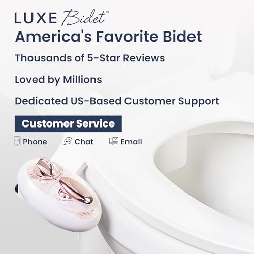 LUXE Bidet NEO 320 - Warm Water Bidet Attachment for Toilet Seat, Rose Gold | Non-Electric, Warm Water, Dual Nozzle, Self-Cleaning, Adjustable Water Pressure, Rear & Feminine Wash - color: Rose Gold