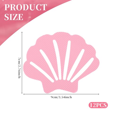 Qianyu 12 Non Slip Bathtub Stickers Original Safety Adhesive Decals Treads for Adults Bath Tub Shower Stairs Ladders Boats Shell Shaped (Pink)