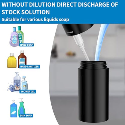 Automatic Soap Dispenser Touchless,15-Level,Kitchen Bath Black | Hands-Free,15-Level Dial Control,Thick & Thin Soap Compatible,Long Battery Life,Easy for Toddlers,Wall Mountable - color: Bright Black