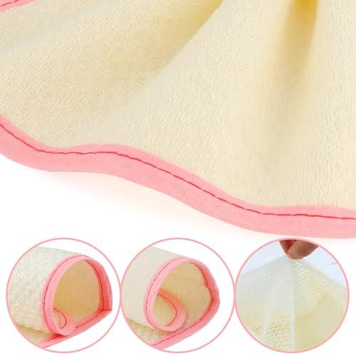 Pink Exfoliating Wash Cloths, 5 Pack, 9.4 x 7.8 inches, Nylon/Cotton, Dual-sided, Machine Washable - style: Pink