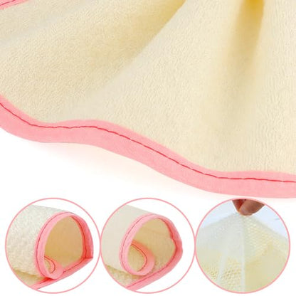 Pink Exfoliating Wash Cloths, 5 Pack, 9.4 x 7.8 inches, Nylon/Cotton, Dual-sided, Machine Washable - style: Pink