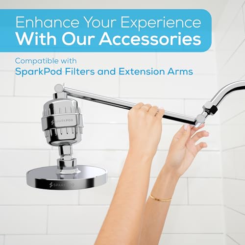 SparkPod Rain Shower Head, 6 Inch Round, Luxury Polished Chrome Finish | High Pressure Shower Heads, 90 Nozzles, Adjustable Showerhead, No Tools Needed, Universal Connection - color: Luxury Polished Chrome, style: 6 Inch Round