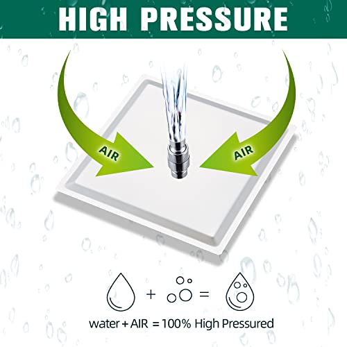 Shower Head - Shower Faucet Set Square Shower Combo System with 8'' Rainfall Shower Head Wall Mount Handheld Shower, Stainless Steel with Chrome Finish Bath Shower Head,Chrome - color: Chrome, style: 8 Inch Without Setting