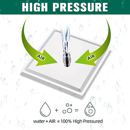 Shower Head - Shower Faucet Set Square Shower Combo System with 8'' Rainfall Shower Head Wall Mount Handheld Shower, Stainless Steel with Chrome Finish Bath Shower Head,Chrome - color: Chrome, style: 8 Inch Without Setting