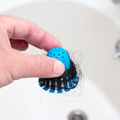 TubShroom Toss 21pk Disposable Bath Tub Drain Strainers - Hair Catcher Snare for Shower Bathtub to Prevent Clogged Drains, Traps Human and Pet Hair, One Year Supply (Blue) - color: Blue