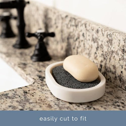 S&T INC. Bar Soap Holder, 4 Pack, 2.9" x 4.4", Dark Grey | For Soap Dishes in Kitchen and Bathroom, Cut-To-Fit, Keep Bar Soap High to Dry, Easily Rinses Clean - color: Grey, size: 4 Pack