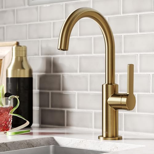 KRAUS Oletto Single Handle Kitchen Bar Faucet in Brushed Brass, KPF-2822BB - color: Brushed Bronze, style: Bar Faucet