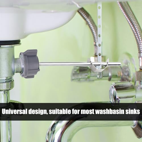 Universal Sink Drain Parts for Pfister PF0906, Lavatory Pop Up Stopper Assembly with Plug Pivot Ball Pull Rod & Linkage Bathroom Drain Repair Kit Replacement Part for PF WaterWorks PF0906
