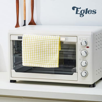 Egles 8 Packs Kitchen Dish Towels 15 x 27 Inch | 100% Cotton Terry Dish Cloths for Drying and Washing Dishes Scrubbing - color: Blue, Green, Red, Yellow, size: 15"x27" - 8 pcs