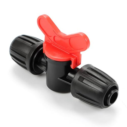 12 Pieces 1/2 Inch Drip Irrigation Valve Fittings, 1/2'' Barbed Shut Off Valve for 1/2 Inch Irrigation Tubing (1/2" ID x 0.650" OD) Anti-leak Straight Irrigation Parts for Garden System - size: 1/2" Nut Valve 12 Pcs