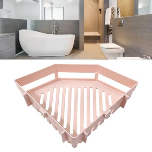 GLOGLOW Plastic Corner Shower Shelf Corner Shower Shelf, Triangular Wall Mounted Space Saving Bathroom Organizer for Bathroom Room Storage Daily Use
