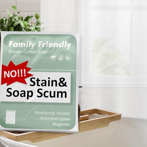 Barossa Design 54" x 78" Frosted Stall Shower Curtain Liner with 3 Magnets | Waterproof PEVA, PVC Free, Metal Grommets, Lightweight Plastic Shower Liner 54x78 Inches for Stall - color: 2a. Frost, size: 54"W x 78"L (Pack of 1)
