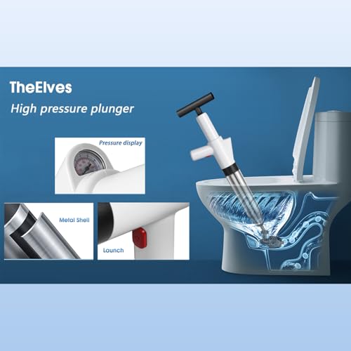 TheElves Toilet Plunger Heavy Duty High Pressure Clog Remover