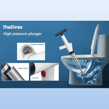 TheElves Toilet Plunger Heavy Duty High Pressure Clog Remover