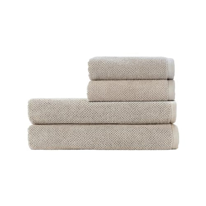 Christy Brixton 4 Piece Towel Set | Pebble Beige | 100% Cotton | Ultra Soft | Super Absorbent | 600GSM | 2 Bath Sheets 2 Hand Towels - color: Pebble, size: 2 Hand 2 Bath Sheet Set