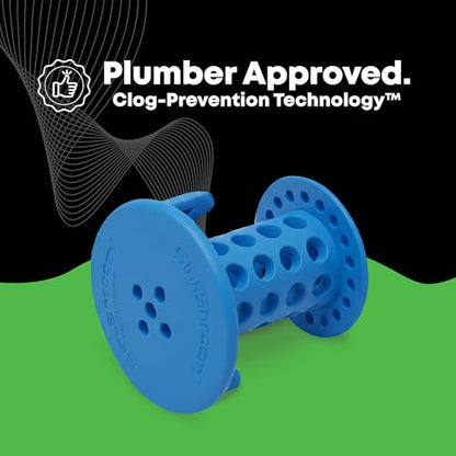 SinkShroom SSBLU988 Sink Drain Protector Hair Catcher/Strainer/Snare, Blue - color: Blue