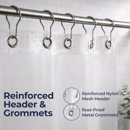 Waterproof Shower Curtain Liner for Bathroom, Metal Grommets (Frosted) - color: Frosted