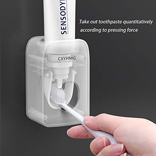 Automatic Toothpaste Dispenser for Kids, 2 PCS Toothpaste Squeezer for Kids & Family Shower Decor, is Wall Mounted Bathroom Accessories Organizer (Black, Pack-2)