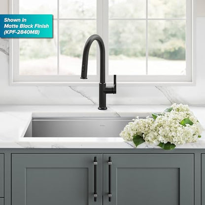 KRAUS Torak Pull Down Kitchen Faucet in Spot-Free Stainless Steel with 2 Function Sprayer, Pre-Attached Water Lines, and Mounting Hardware, KPF-2840SFS - color: Spot Free Stainless Steel, style: Pull-Down Faucet
