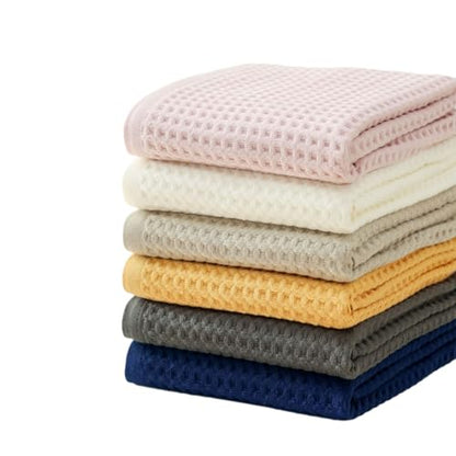 2 PCS Bath Towels, Waffle Bath Towels for Daily Bathing, Spa Relaxation and Home Bathroom, 27.56 * 55.12inch/70 * 140cm, Khaki