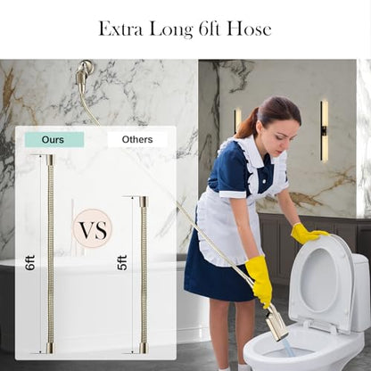 Shower Hose, 79 Inches Extra Long Stainless Steel Handheld Shower Head Hose Replacement with Brass Insert and Nut, Flexible Hose Extension for Hand Held Shower Head - color: Brushed Nickel