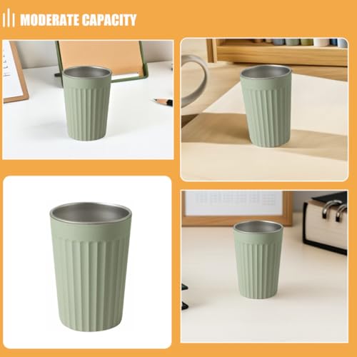 Cabilock Stainless Steel Toothbrush Cup Holder with 350ml Capacity, Easy to Clean and Multipurpose Bathroom Tumbler for School and Office Use, Stylish Minimalist Design with Anti-Slip