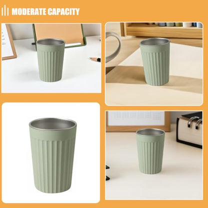 Cabilock Stainless Steel Toothbrush Cup Holder with 350ml Capacity, Easy to Clean and Multipurpose Bathroom Tumbler for School and Office Use, Stylish Minimalist Design with Anti-Slip