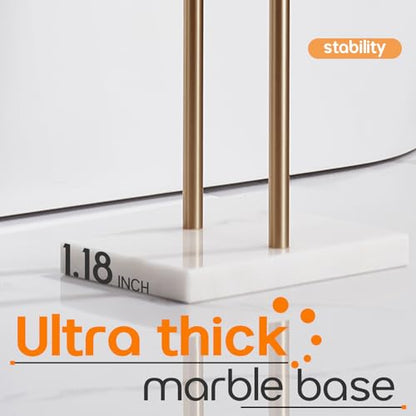 Free Stand Towel Racks for Bathroom 2-Tier Standing Towel Holder with Heavy Marble Base Champagne Bronze Thicken Steady Design Stainless Steel AN7005CPG - color: Champagne Bronze