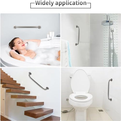ELLO&ALLO Brushed Nickel Bathroom Shower Grab Bar, Home Care Bath Handrail (12 Inch) - color: Brushed Nickel, size: 12 Inch