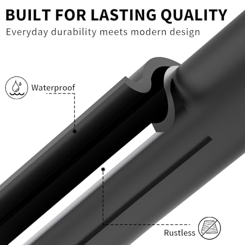 Self Adhesive Towel Bar for Bathroom 24ich Stainless Steel and Zinc Alloy No Drill Towel Rack Heavy Duty Hanger Stick On Hand Towel Holder for Kitchen, Cabinet, Door, Shower, Matte Black - color: Matte Black