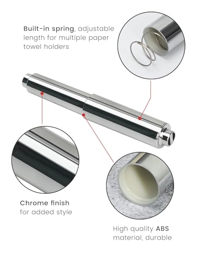 Toilet Paper Holder Roller Replacement, 2Pcs 6.5inch Plastic Toilet Paper Spring Rod Toilet Tissue Holder Replacement Spindle Replacement Rod fits Extra Large Bathroom Tissue Rolls (Silver) - color: Silver+0.59in