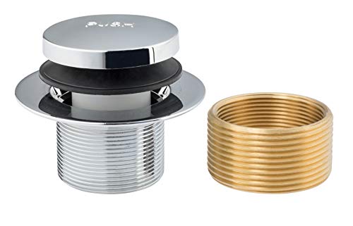 Tip-Toe Bathtub Drains Trim Set with Two-Hole Overflow Faceplate, Replacement Bath Drain Trim Kit with 2-Hole Overflow Faceplate and Universal Fine/Coarse Thread (Chrome Plated) - color: Chrome Plated