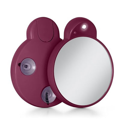 Compact Lighted Mirror with 10x Magnification & Retractable Suction Cups by Zadro - color: Magenta