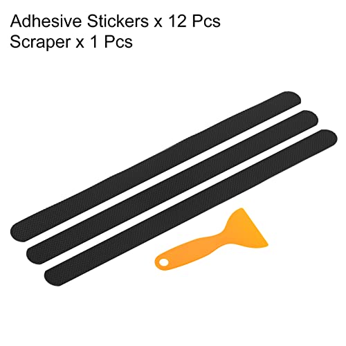 PATIKIL Non Slip Bathtub Stickers 15 x 0.8 Inch, 12 Pack Safety Shower Treads Adhesive Decal Square with Scraper for Stairs Tub Shower, Black - color: Black, size: 15 x 0.8"