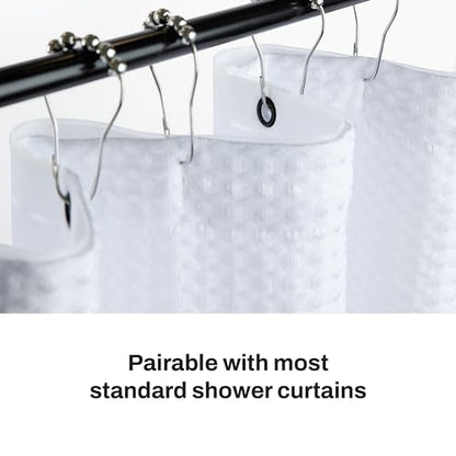 DKNY Clear Shower Curtain Liner 70 x 72 Polyethylene with Black Grommets - color: Clear/Black Grommets