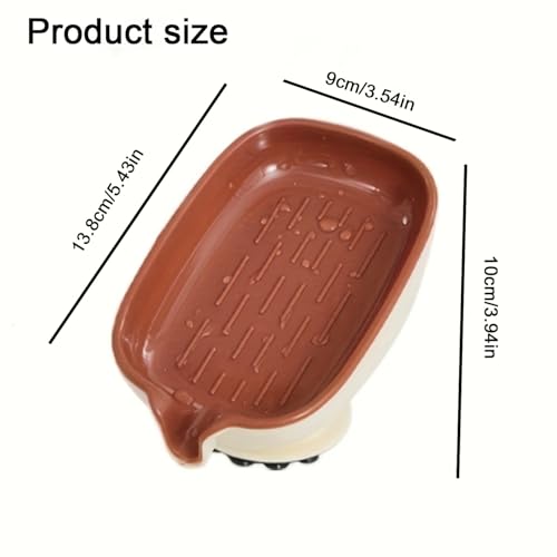Leaf Shape Soap Saver with 3M Adhesive, Self Draining Dish for Bathroom and Kitchen, Wall Mounted Holder Keeps Bar Clean and Dry, Extends Life of Soap Bars, No Drilling Required KAQI