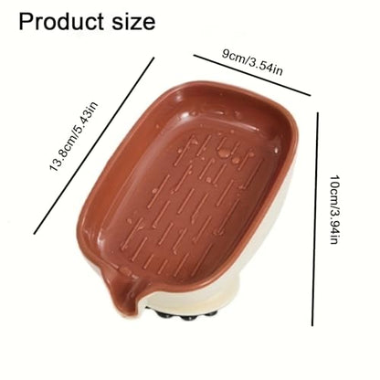 Leaf Shape Soap Saver with 3M Adhesive, Self Draining Dish for Bathroom and Kitchen, Wall Mounted Holder Keeps Bar Clean and Dry, Extends Life of Soap Bars, No Drilling Required KAQI