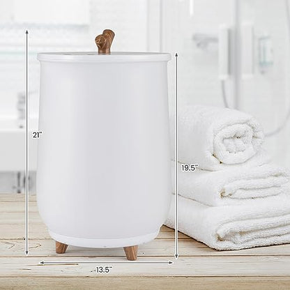 ERGOMASTER Towel Warmer Bucket, Heated Towel Warmer, Electric Towel Heater with Temperature Control and Timer, 23L Large Capacity Freestanding Hot Towel Warmer for Bathroom Spa Salon Hotel (White) - color: White